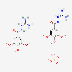 molecular formula C22H34N8O12S B13737649 diaminomethylidene-[(3,4,5-trimethoxybenzoyl)amino]azanium;sulfate CAS No. 38261-23-3