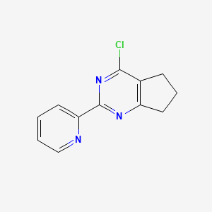 molecular formula C12H10ClN3 B1373768 2-{4-chloro-5H,6H,7H-cyclopenta[d]pyrimidin-2-yl}pyridine CAS No. 1249226-04-7