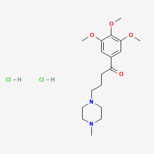 molecular formula C18H30Cl2N2O4 B13737682 Butyrophenone, 4-(4-methylpiperazinyl)-3',4',5'-trimethoxy-, dihydrochloride CAS No. 16785-18-5