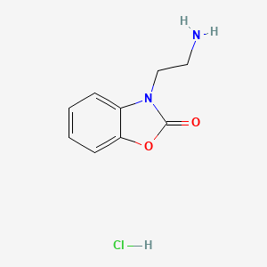 molecular formula C9H11ClN2O2 B1373769 3-(2-Aminoethyl)-2,3-dihydro-1,3-benzoxazol-2-one hydrochloride CAS No. 1258640-03-7
