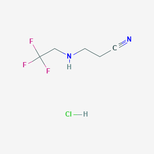 molecular formula C5H8ClF3N2 B1373770 3-[(2,2,2-Trifluoroethyl)amino]propanenitrile hydrochloride CAS No. 1303889-66-8