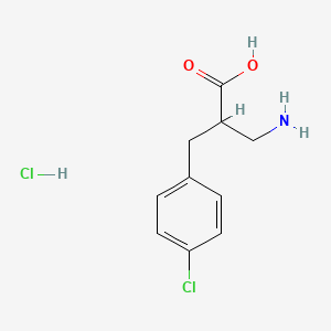 molecular formula C10H13Cl2NO2 B1373771 3-Amino-2-[(4-chlorophenyl)methyl]propanoic acid hydrochloride CAS No. 1305712-03-1