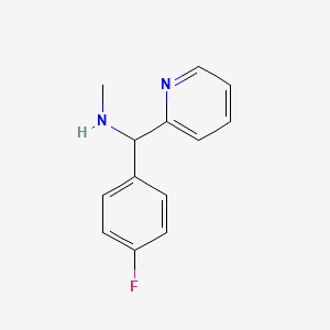 molecular formula C13H13FN2 B1373773 [(4-Fluorophenyl)(pyridin-2-yl)methyl](methyl)amine CAS No. 1178233-16-3