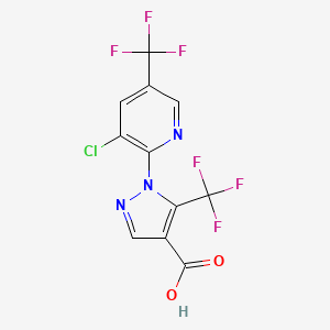 molecular formula C11H4ClF6N3O2 B1373778 1-[3-chloro-5-(trifluoromethyl)pyridin-2-yl]-5-(trifluoromethyl)-1H-pyrazole-4-carboxylic acid CAS No. 1305711-84-5