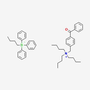 molecular formula C48H62BNO B13737882 N-(4-[Benzoyl]benzyl)-N,N,N-tributylammonium butyltriphenyl borate 
