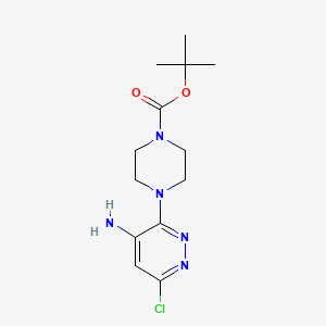 molecular formula C13H20ClN5O2 B13737958 tert-butyl 4-(4-amino-6-chloropyridazin-3-yl)piperazine-1-carboxylate 