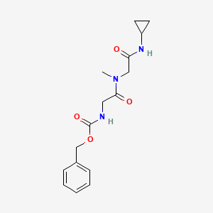 molecular formula C16H21N3O4 B1373796 苄基 N-({[(环丙基甲酰氨基)甲基](甲基)甲酰氨基}甲基)甲酰氨基甲酸酯 CAS No. 1252272-80-2