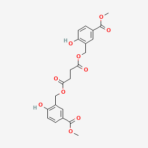 molecular formula C22H22O10 B13737960 Bis((2-hydroxy-5-methoxycarbonylphenyl)methyl) butanedioate CAS No. 103456-50-4