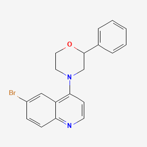 molecular formula C19H17BrN2O B1373798 6-Bromo-4-(2-phenylmorpholin-4-yl)quinoline CAS No. 1252528-26-9
