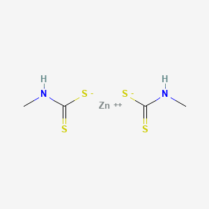 molecular formula C4H8N2S4Zn B13738153 Bis(methyldithiocarbamato-S,S')zinc CAS No. 18984-32-2