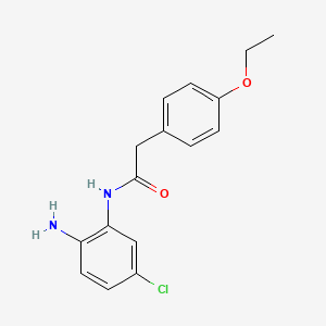 molecular formula C16H17ClN2O2 B13738159 Acetanilide, 2'-amino-5'-chloro-2-(p-ethoxyphenyl)-, hydrate CAS No. 101651-53-0