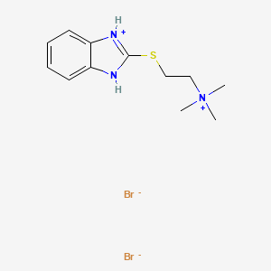 molecular formula C12H19Br2N3S B13738232 (2-(2-Benzimidazolylthio)ethyl)trimethylammonium bromide hydrobromide CAS No. 18129-33-4
