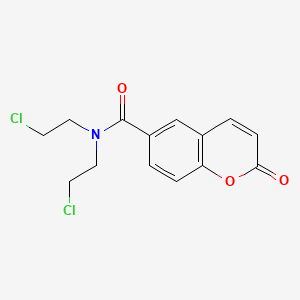 molecular formula C14H13Cl2NO3 B13738245 N,N-bis(2-chloroethyl)-2-oxochromene-6-carboxamide CAS No. 15990-99-5