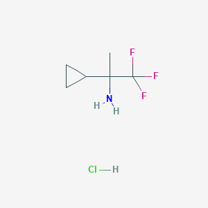 molecular formula C6H11ClF3N B1373832 2-Cyclopropyl-1,1,1-trifluoropropan-2-amine hydrochloride CAS No. 1354960-98-7