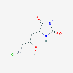 molecular formula C8H13ClHgN2O3 B13738335 5-(3-Chloromercuri-2-methoxy-1-propyl)-3-methylhydantoin CAS No. 3367-30-4