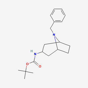 molecular formula C19H28N2O2 B13738397 Tert-butyl (8-benzyl-8-azabicyclo[3.2.1]octan-3-yl)carbamate 