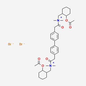 molecular formula C38H54Br2N2O6 B13738418 Ammonium, (4,4'-biphenylylenebis(2-oxoethylene))bis(((2-hydroxycyclohexyl)methyl)dimethyl-, dibromide, diacetate CAS No. 28003-35-2
