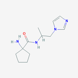molecular formula C12H20N4O B1373844 1-amino-N-[1-(1H-imidazol-1-yl)propan-2-yl]cyclopentane-1-carboxamide CAS No. 1184265-68-6