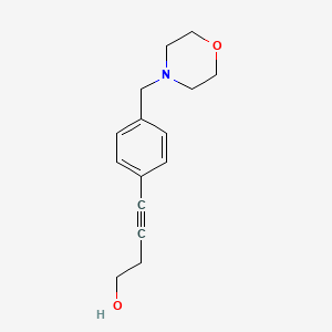 molecular formula C15H19NO2 B1373846 4-[4-(Morpholin-4-ylmethyl)phenyl]but-3-yn-1-ol CAS No. 1275109-27-7