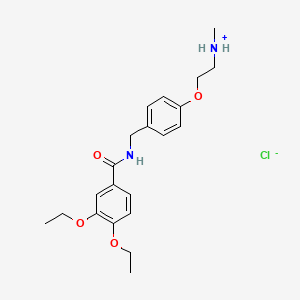 molecular formula C21H29ClN2O4 B13738503 N-(4-(2-Methylaminoethoxy)benzyl)-3,4-diethoxybenzamide hydrochloride CAS No. 19457-00-2