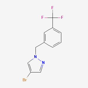 molecular formula C11H8BrF3N2 B1373853 4-bromo-1-{[3-(trifluoromethyl)phenyl]methyl}-1H-pyrazole CAS No. 1006538-98-2