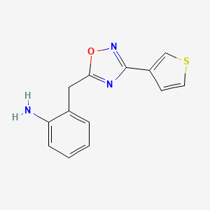 molecular formula C13H11N3OS B1373854 2-{[3-(Thiophen-3-yl)-1,2,4-oxadiazol-5-yl]methyl}aniline CAS No. 1274049-48-7