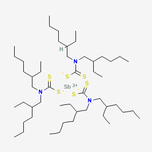 molecular formula C51H102N3S6Sb B13738555 Antimony tris(bis(2-ethylhexyl)dithiocarbamate) CAS No. 15991-76-1