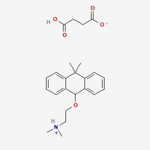 molecular formula C24H31NO5 B13738696 Ethylamine, N,N-dimethyl-2-(10,10-dimethyl-9-anthracenyloxy)-, succinate CAS No. 18801-26-8