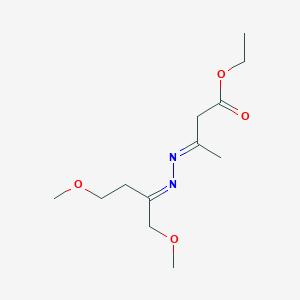 molecular formula C12H22N2O4 B13738819 ethyl (3E)-3-[(E)-1,4-dimethoxybutan-2-ylidenehydrazinylidene]butanoate CAS No. 30692-37-6