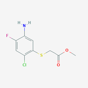 molecular formula C9H9ClFNO2S B13738875 Acetic acid, [(5-amino-2-chloro-4-fluorophenyl)thio]-, methyl ester CAS No. 131533-07-8