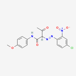 molecular formula C17H15ClN4O5 B13738962 Butanamide, 2-((4-chloro-2-nitrophenyl)azo)-N-(4-methoxyphenyl)-3-oxo- CAS No. 195740-23-9