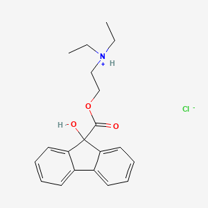 molecular formula C20H24ClNO3 B13738987 diethyl-[2-(9-hydroxyfluorene-9-carbonyl)oxyethyl]azanium;chloride CAS No. 27929-89-1