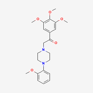 molecular formula C22H28N2O5 B13739106 ACETOPHENONE, 2-(4-(o-METHOXYPHENYL)PIPERAZINYL)-3',4',5'-TRIMETHOXY- CAS No. 16785-20-9
