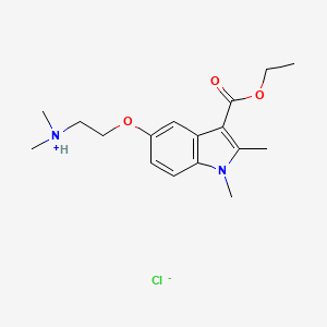 molecular formula C17H25ClN2O3 B13739138 Indole-3-carboxylic acid, 1,2-dimethyl-5-(2-(dimethylamino)ethoxy)-, ethyl ester, monohydrochloride CAS No. 18235-90-0