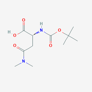 molecular formula C11H20N2O5 B1373915 (R)-2-((tert-Butoxycarbonyl)amino)-4-(dimethylamino)-4-oxobutanoic acid CAS No. 721928-03-6