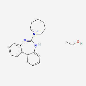 molecular formula C21H26N3O+ B13739240 ethanol;6-(3,4,5,6-tetrahydro-2H-azepin-1-ium-1-yl)-7H-benzo[d][1,3]benzodiazepine CAS No. 2870-28-2