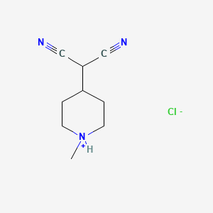 molecular formula C9H14ClN3 B13739263 Malononitrile, (1-methyl-4-piperidinyl)-, hydrochloride, dihydrate CAS No. 101756-36-9