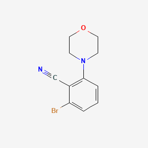 molecular formula C11H11BrN2O B1373940 2-Bromo-6-morpholinobenzonitrile CAS No. 1129540-65-3