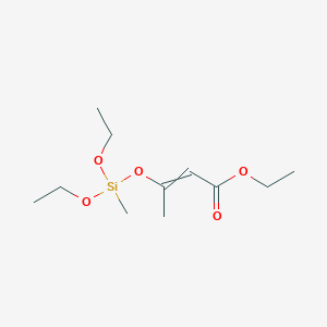 molecular formula C11H22O5Si B13739456 Ethyl 3-((diethoxymethylsilyl)oxy)-2-butenoate CAS No. 3369-76-4