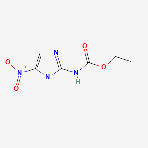 molecular formula C7H10N4O4 B13739494 Carbamic acid, (1-methyl-5-nitro-2-imidazolyl)-, ethyl ester CAS No. 100836-58-6