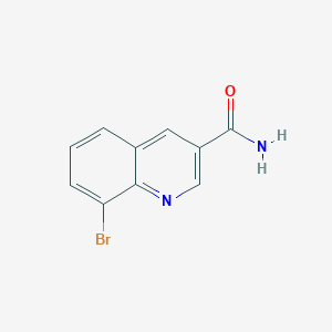 molecular formula C10H7BrN2O B13739518 8-Bromoquinoline-3-carboxamide 