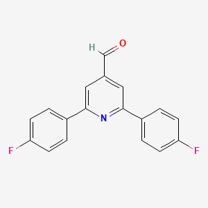 molecular formula C18H11F2NO B13739607 2,6-Bis(4-fluorophenyl)isonicotinaldehyde 