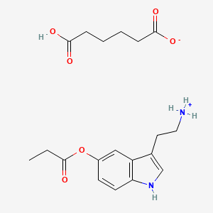 molecular formula C19H26N2O6 B13739628 3-(2-Aminoethyl)indol-5-ol propionate adipate CAS No. 19628-28-5