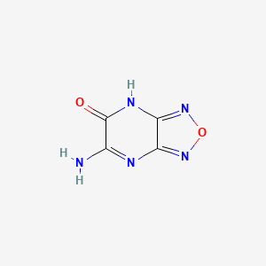 molecular formula C4H3N5O2 B13739711 Furazano[3,4-b]pyrazin-5-ol, 6-amino- 