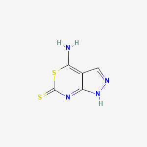molecular formula C5H4N4S2 B13739719 4-amino-1H-pyrazolo[3,4-d][1,3]thiazine-6-thione CAS No. 13515-02-1