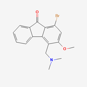 molecular formula C17H16BrNO2 B13739795 Fluoren-9-one, 1-bromo-4-(dimethylamino)methyl-3-methoxy- CAS No. 42839-72-5