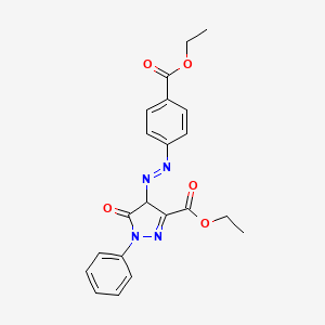 molecular formula C21H20N4O5 B13739847 Ethyl 4-[[4-(ethoxycarbonyl)phenyl]azo]-4,5-dihydro-5-oxo-1-phenyl-1h-pyrazole-3-carboxylate CAS No. 2008-84-6