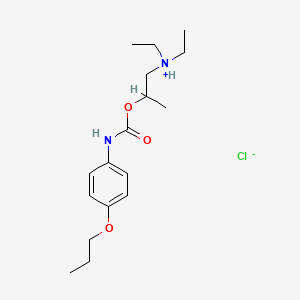 molecular formula C17H29ClN2O3 B13739871 diethyl-[2-[(4-propoxyphenyl)carbamoyloxy]propyl]azanium;chloride CAS No. 42508-16-7