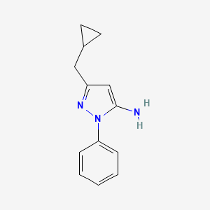 molecular formula C13H15N3 B1373990 3-(cyclopropylmethyl)-1-phenyl-1H-pyrazol-5-amine CAS No. 1250517-20-4