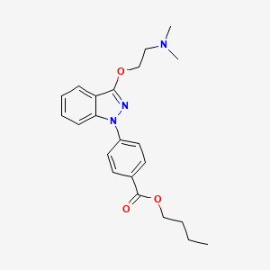 molecular formula C22H27N3O3 B13740012 butyl 4-[3-[2-(dimethylamino)ethoxy]indazol-1-yl]benzoate CAS No. 20954-12-5